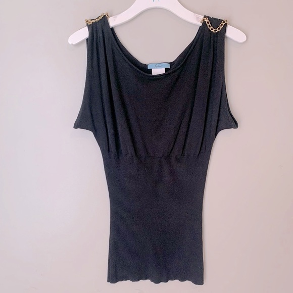Marciano size S black knit top - Picture 2 of 7